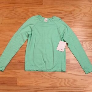 Athleta Girl Power Up Shimmer Top Long Sleeve, Size XL/14 NWT